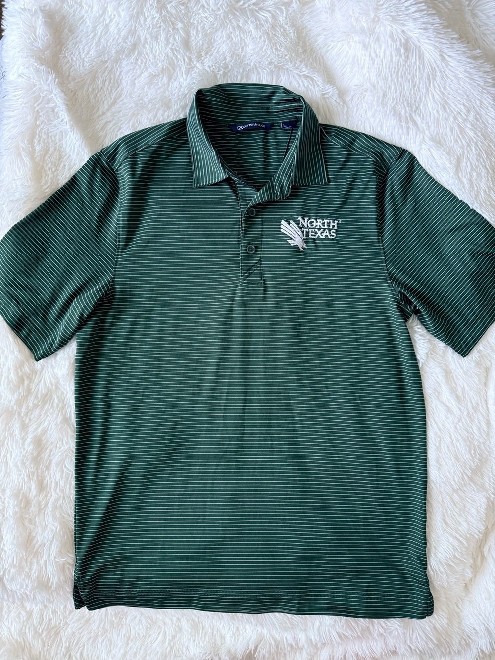 North Texas Green Striped Performance Polo UNT